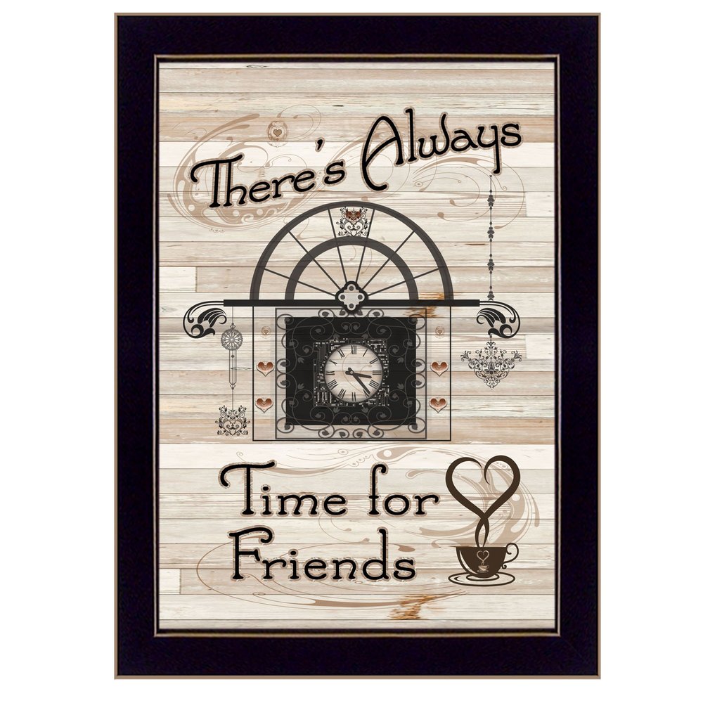 Time for Friends 3 Black Framed Print Kitchen Wall Art HomeRoots