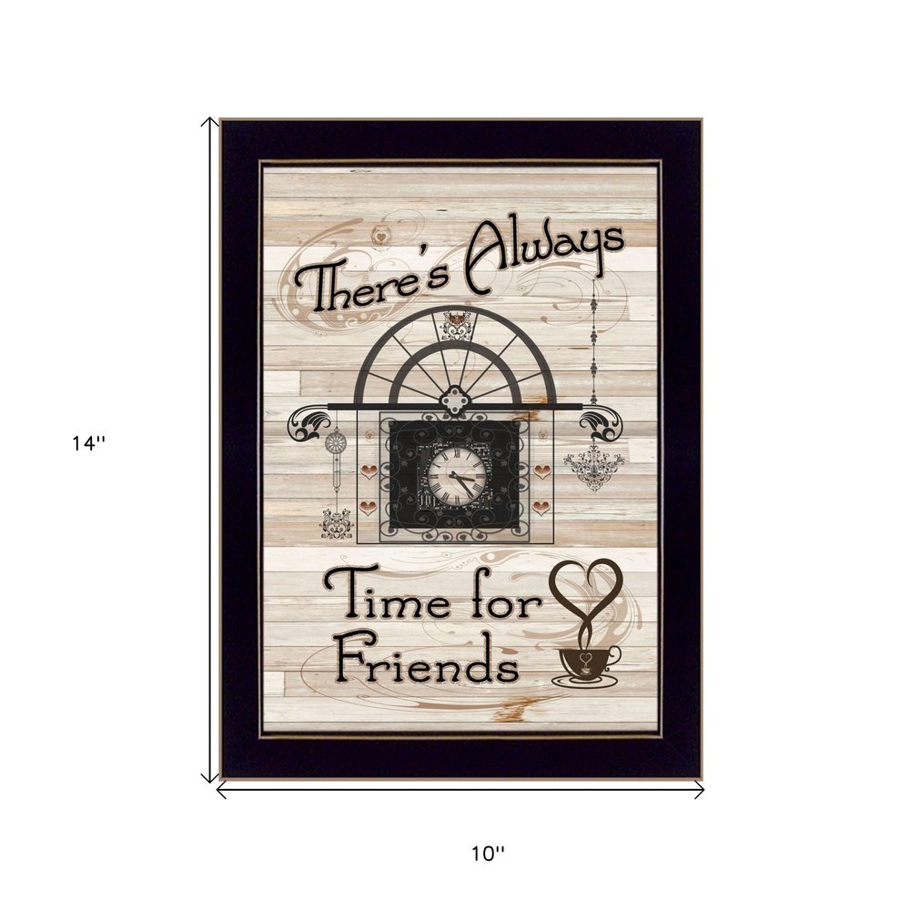 Time for Friends 3 Black Framed Print Kitchen Wall Art HomeRoots