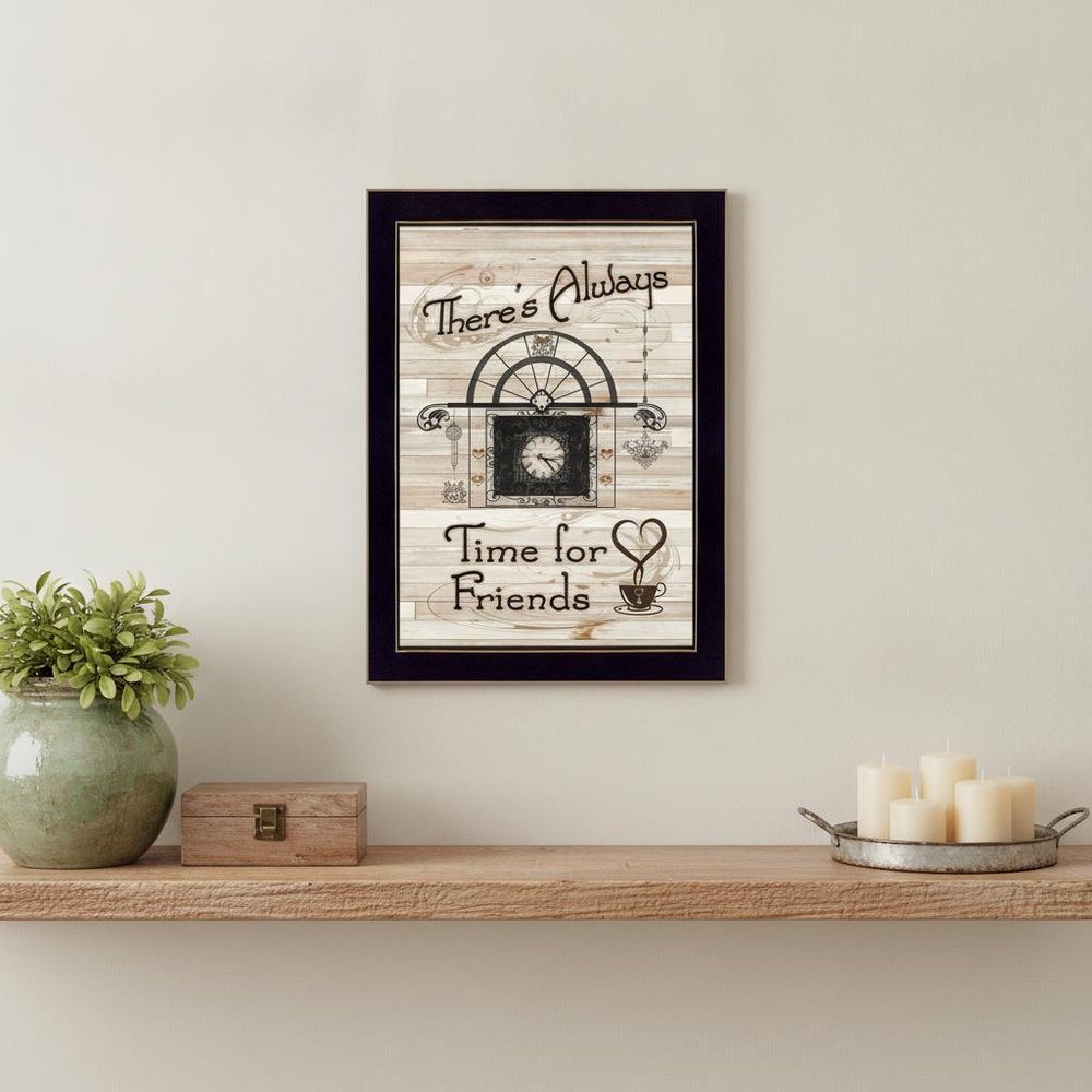 Time for Friends 3 Black Framed Print Kitchen Wall Art HomeRoots