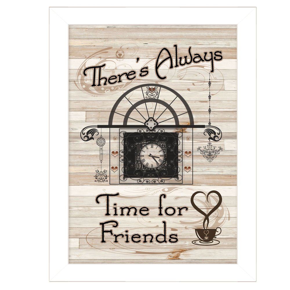 Time for Friends 4 White Framed Print Kitchen Wall Art HomeRoots