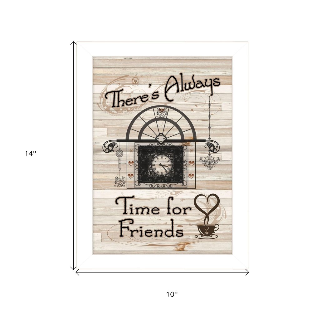 Time for Friends 4 White Framed Print Kitchen Wall Art HomeRoots