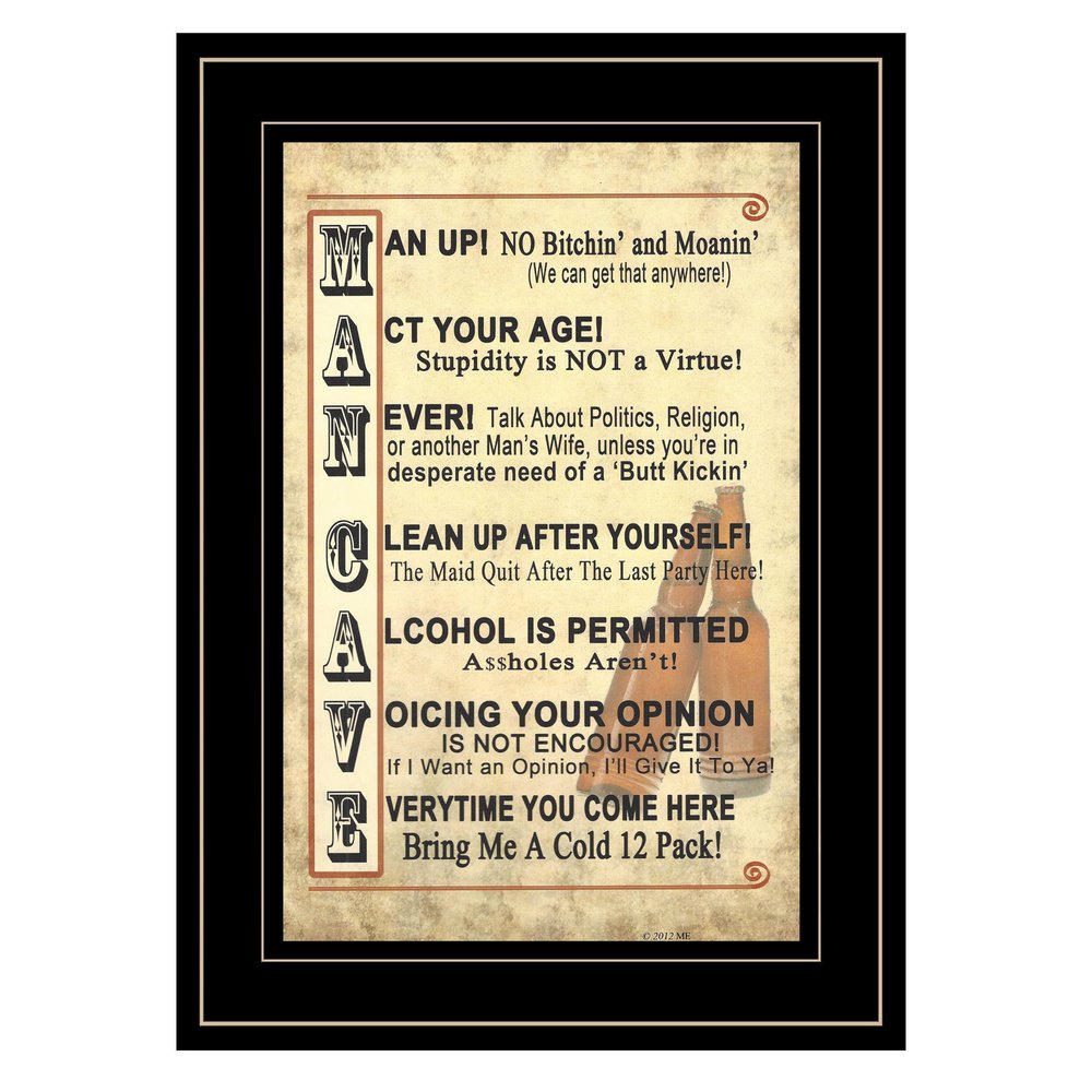 Man Up 1 Black Framed Print Wall Art HomeRoots