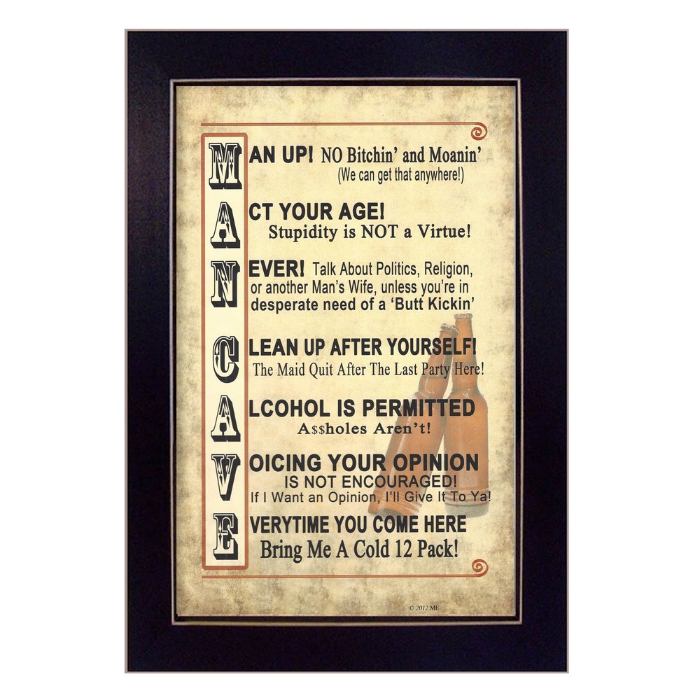 Man Up 2 Black Framed Print Wall Art HomeRoots