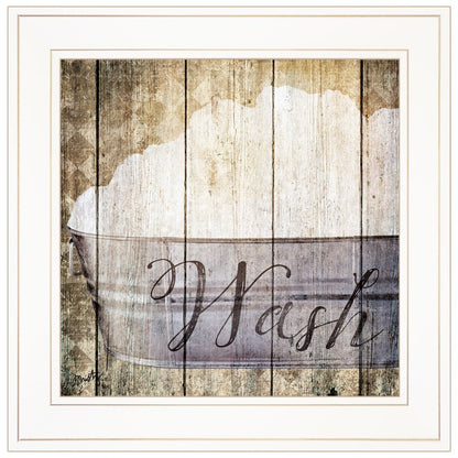 Wash 1 White Framed Print Bathroom Wall Art HomeRoots