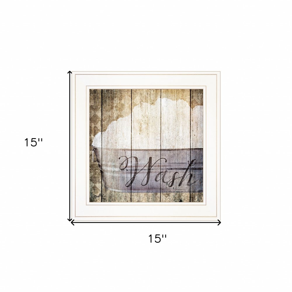 Wash 1 White Framed Print Bathroom Wall Art HomeRoots