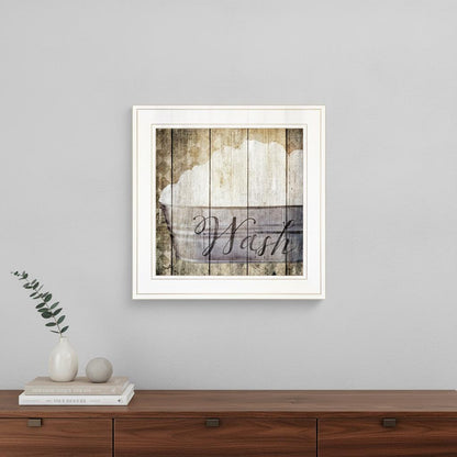 Wash 1 White Framed Print Bathroom Wall Art HomeRoots