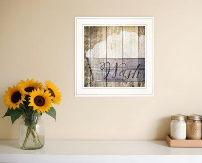 Wash 1 White Framed Print Bathroom Wall Art HomeRoots