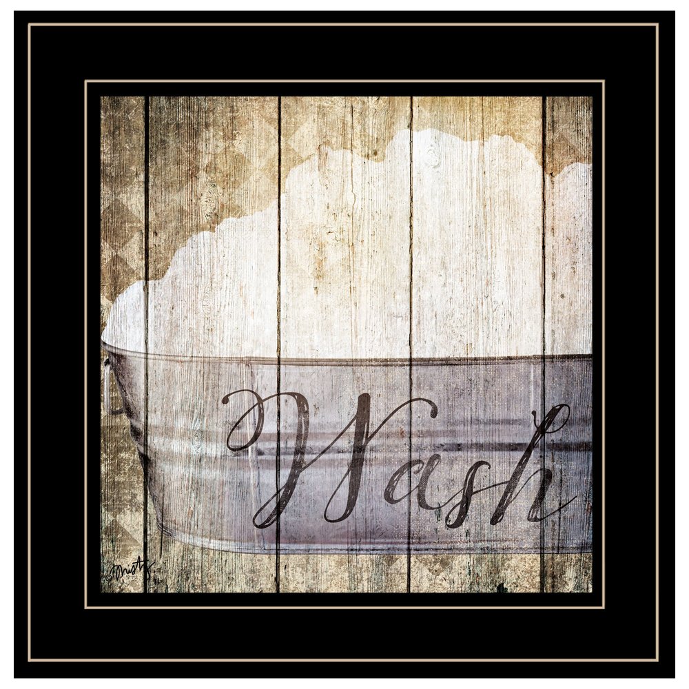 Wash 2 Black Framed Print Bathroom Wall Art HomeRoots