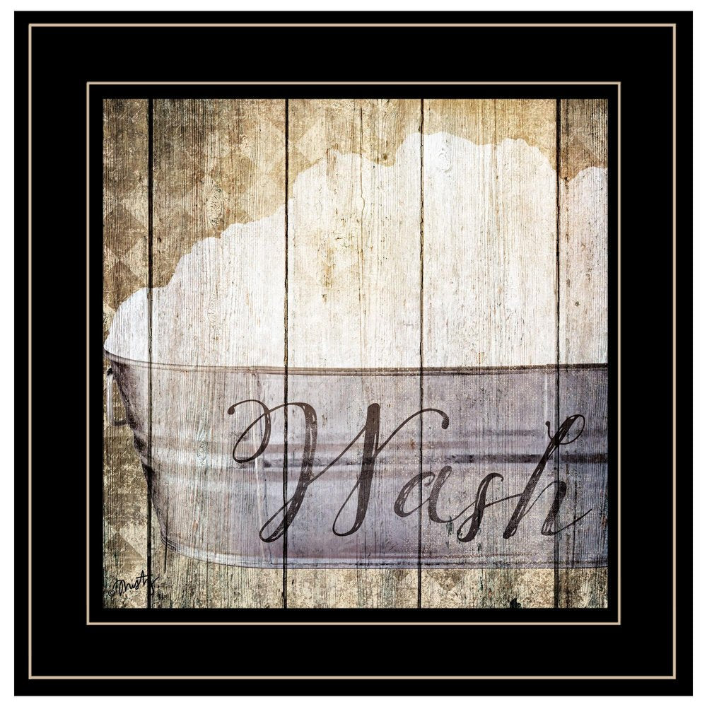 Wash 2 Black Framed Print Bathroom Wall Art HomeRoots