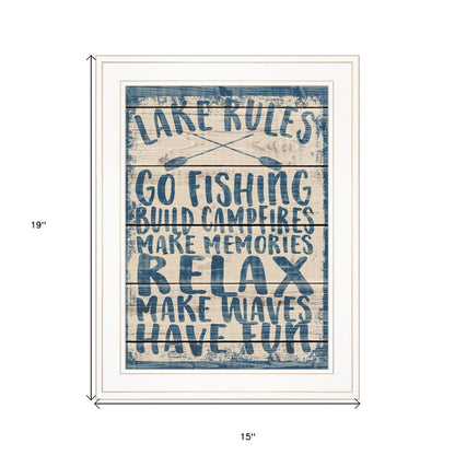 Lake Rules 1 White Framed Print Wall Art HomeRoots