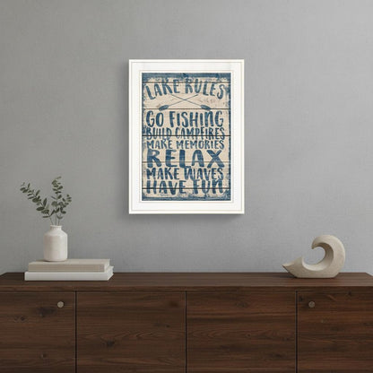 Lake Rules 1 White Framed Print Wall Art HomeRoots