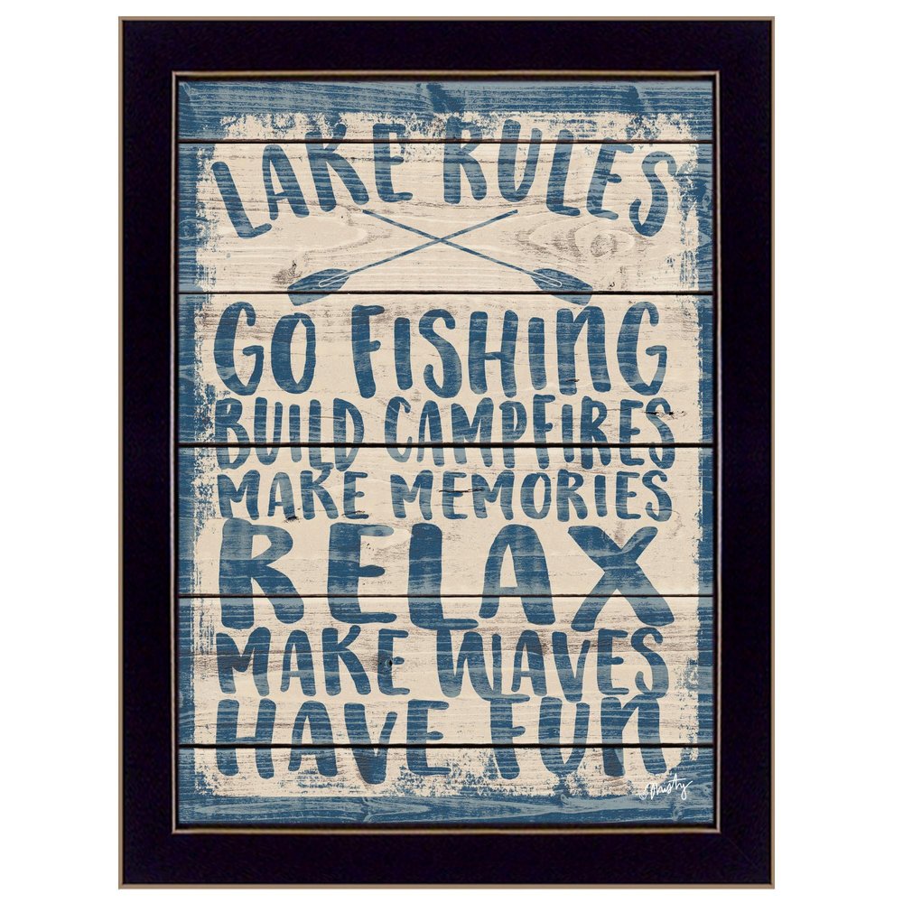 Lake Rules 2 Black Framed Print Wall Art HomeRoots