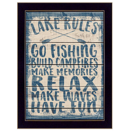 Lake Rules 2 Black Framed Print Wall Art HomeRoots