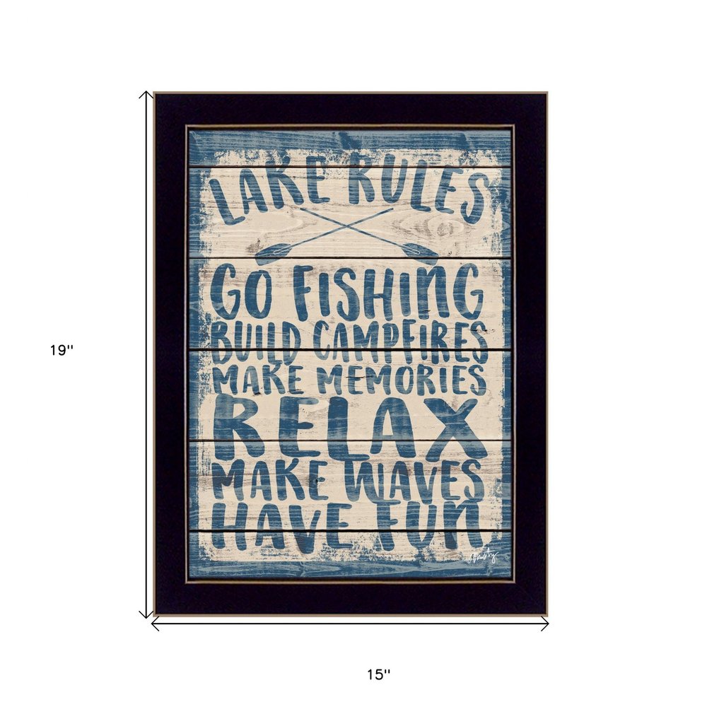 Lake Rules 2 Black Framed Print Wall Art HomeRoots