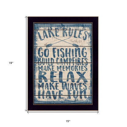 Lake Rules 2 Black Framed Print Wall Art HomeRoots