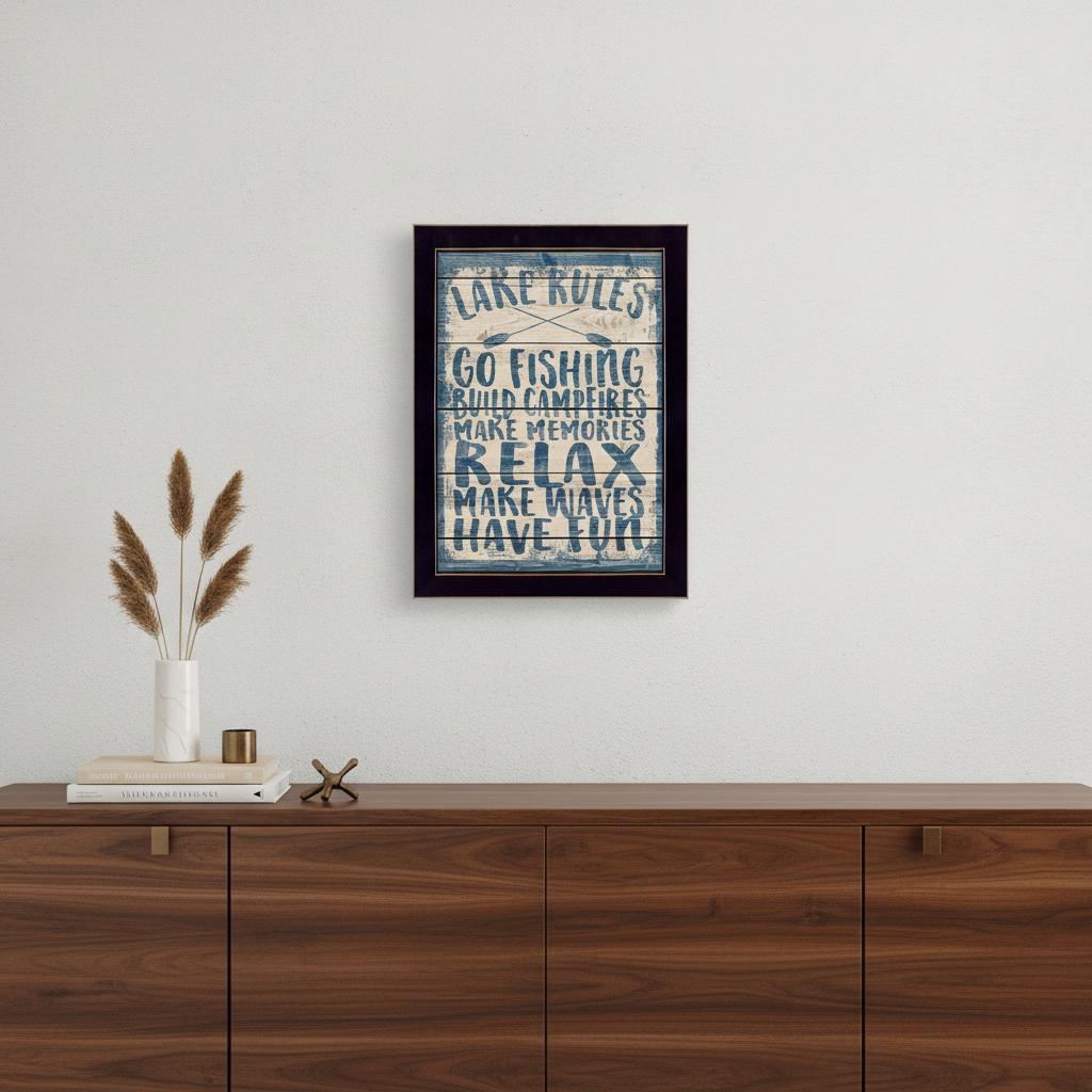 Lake Rules 2 Black Framed Print Wall Art HomeRoots