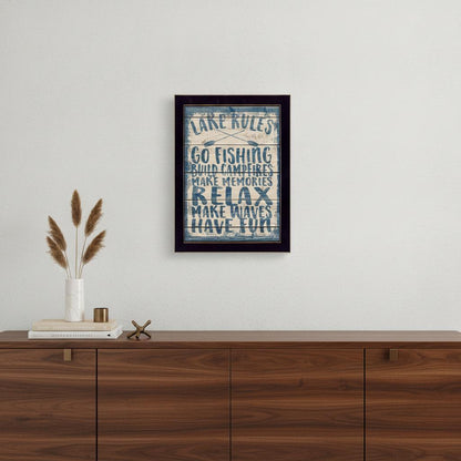 Lake Rules 2 Black Framed Print Wall Art HomeRoots