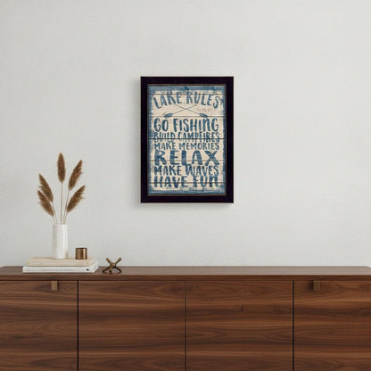 Lake Rules 2 Black Framed Print Wall Art HomeRoots