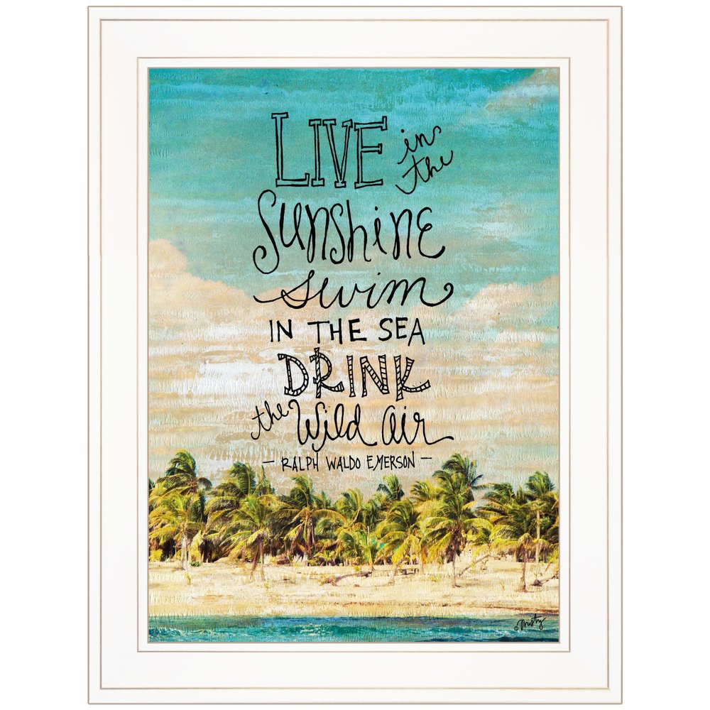 Live in the Sunshine 2 White Framed Print Wall Art HomeRoots
