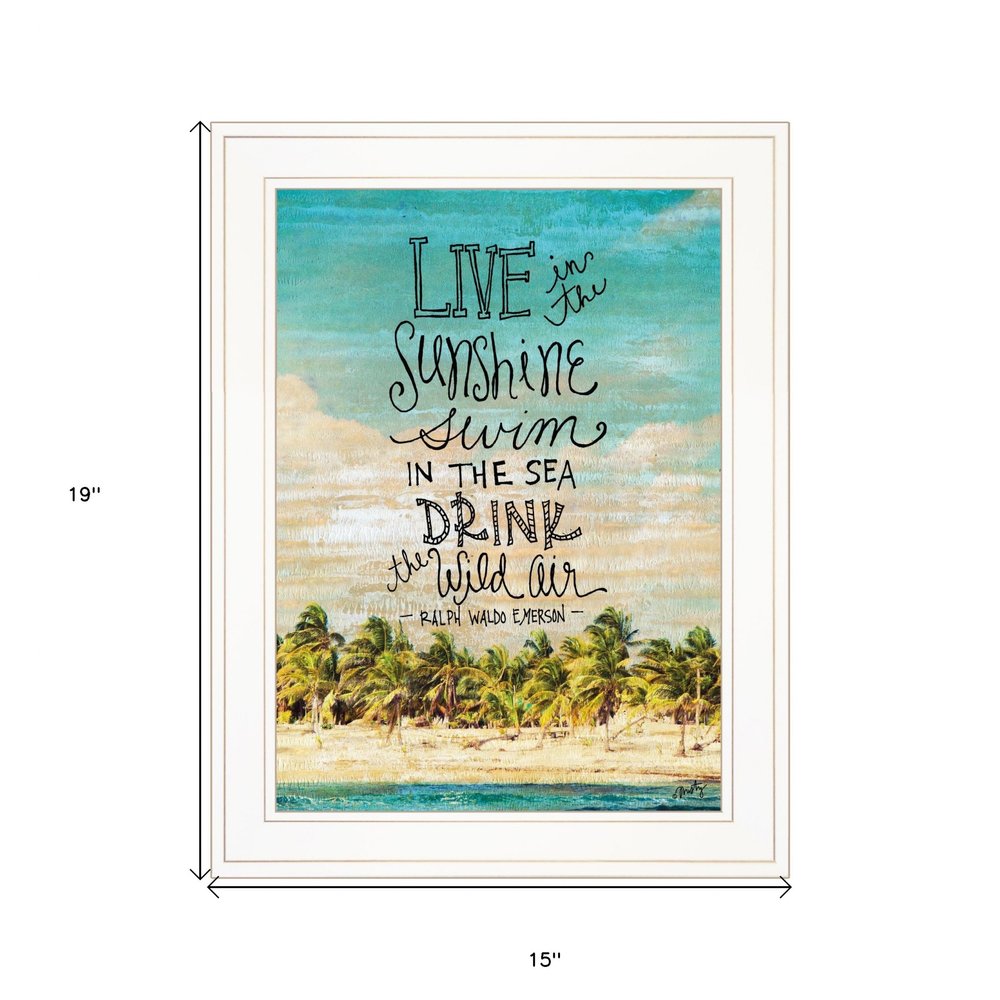 Live in the Sunshine 2 White Framed Print Wall Art HomeRoots