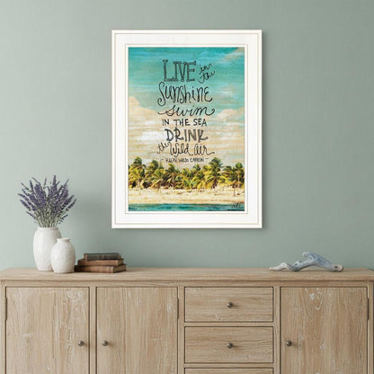 Live in the Sunshine 2 White Framed Print Wall Art HomeRoots