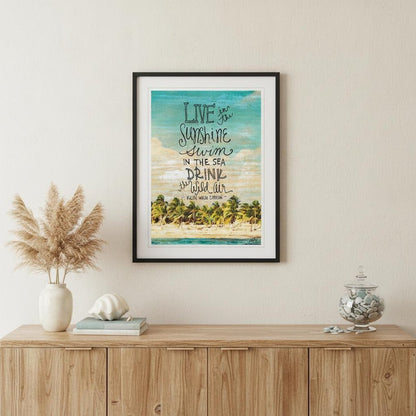 Live in the Sunshine 3 Black Framed Print Wall Art HomeRoots