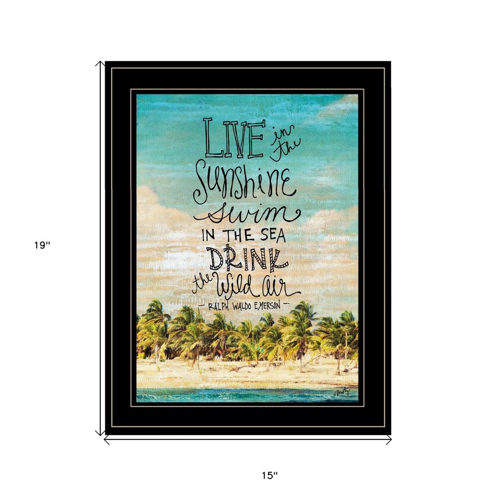 Live in the Sunshine 3 Black Framed Print Wall Art HomeRoots
