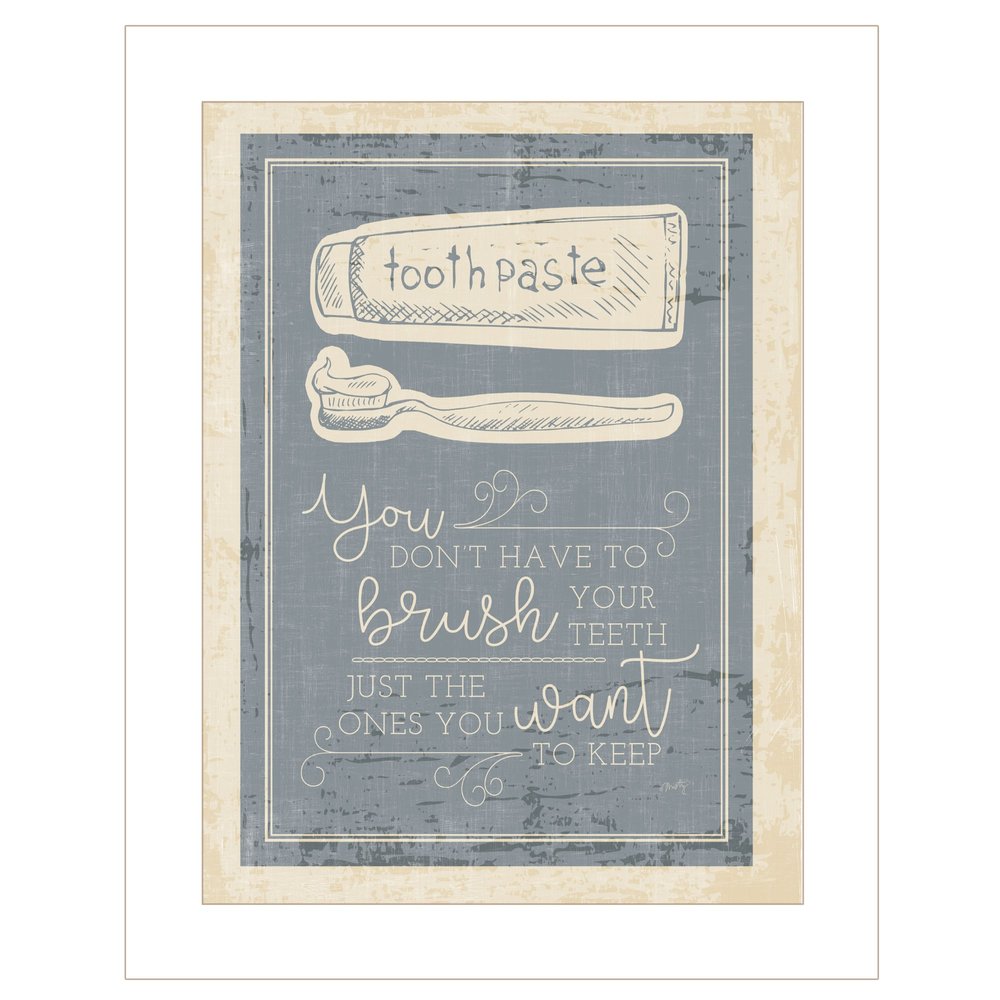 Brush Teeth 1 White Framed Print Wall Art HomeRoots