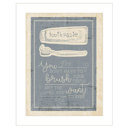 Brush Teeth 1 White Framed Print Wall Art HomeRoots