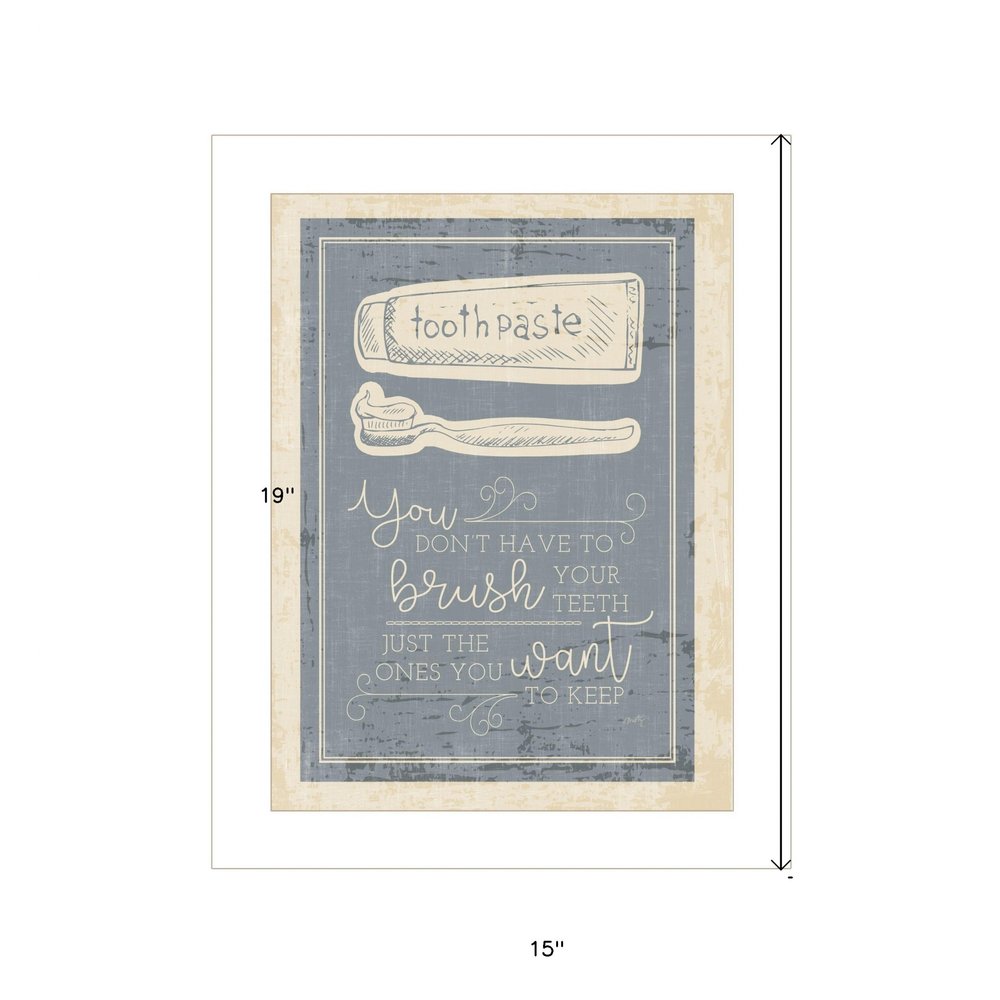 Brush Teeth 1 White Framed Print Wall Art HomeRoots