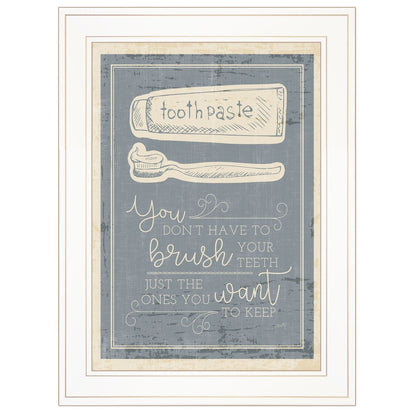 Brush Teeth 2 White Framed Print Wall Art HomeRoots