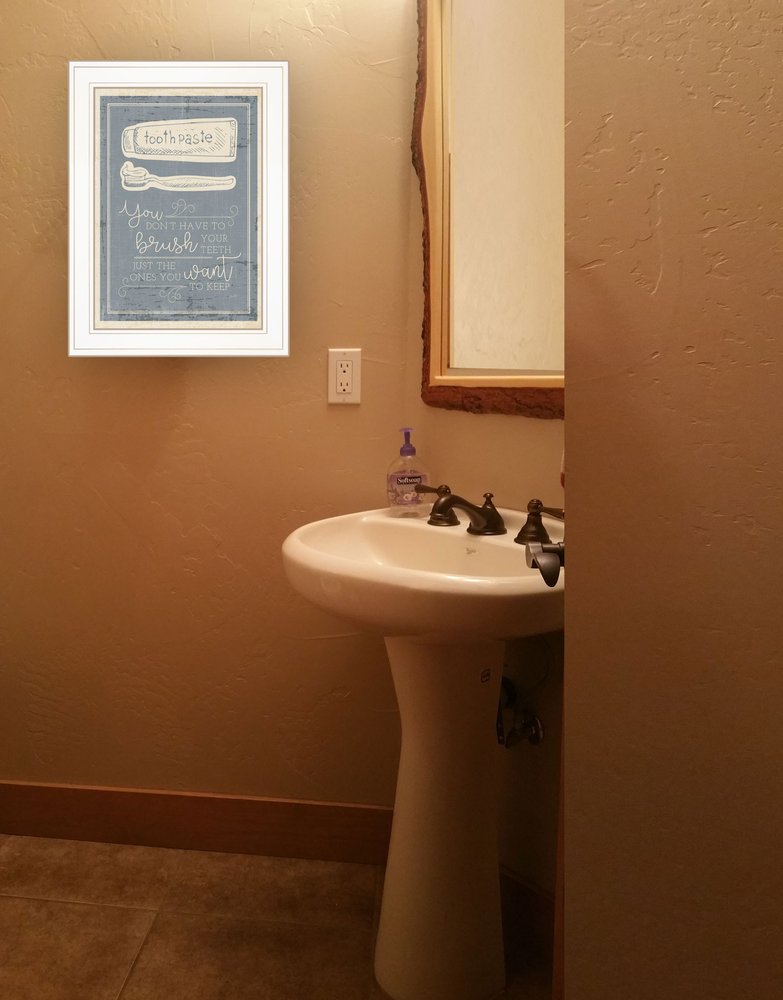 Brush Teeth 2 White Framed Print Wall Art HomeRoots