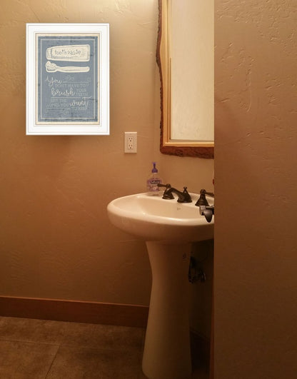 Brush Teeth 2 White Framed Print Wall Art HomeRoots