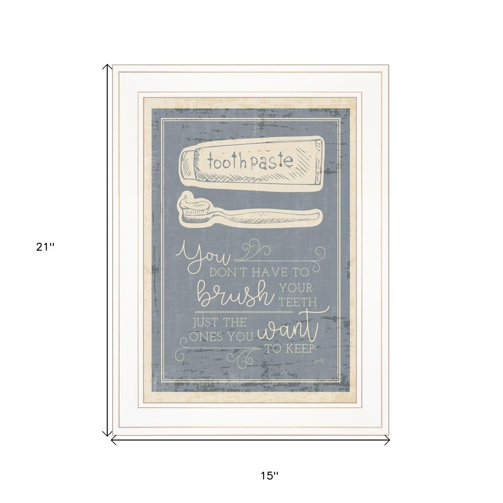 Brush Teeth 2 White Framed Print Wall Art HomeRoots
