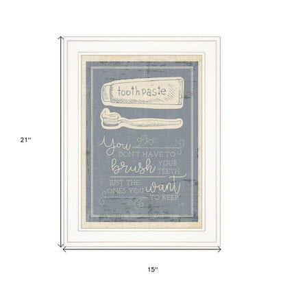 Brush Teeth 2 White Framed Print Wall Art HomeRoots