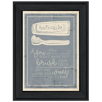 Brush Teeth 3 Black Framed Print Wall Art HomeRoots