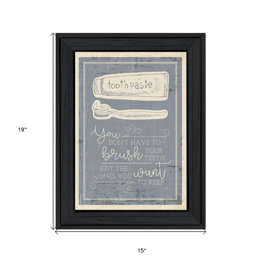 Brush Teeth 3 Black Framed Print Wall Art HomeRoots