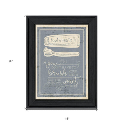 Brush Teeth 3 Black Framed Print Wall Art HomeRoots