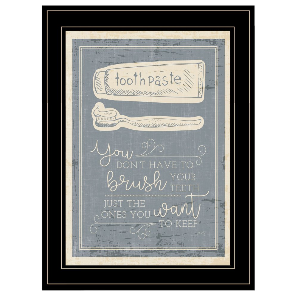 Brush Teeth 4 Black Framed Print Wall Art HomeRoots