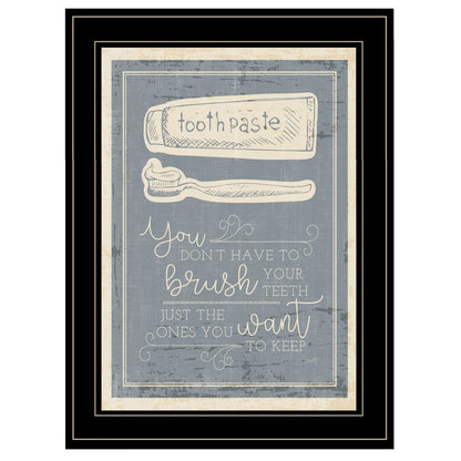 Brush Teeth 4 Black Framed Print Wall Art HomeRoots