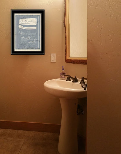 Brush Teeth 4 Black Framed Print Wall Art HomeRoots