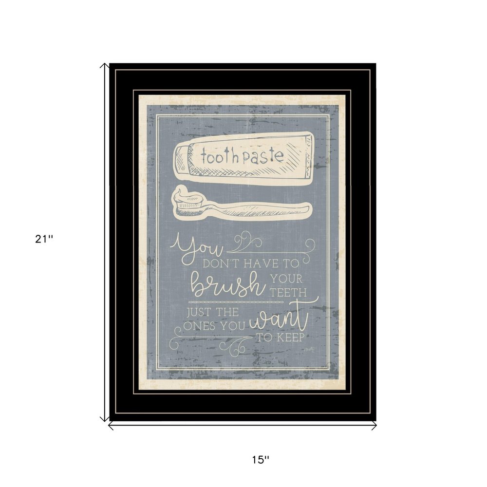 Brush Teeth 4 Black Framed Print Wall Art HomeRoots