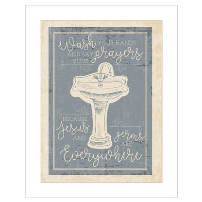Wash Your Hands 5 White Framed Print Bathroom Wall Art HomeRoots