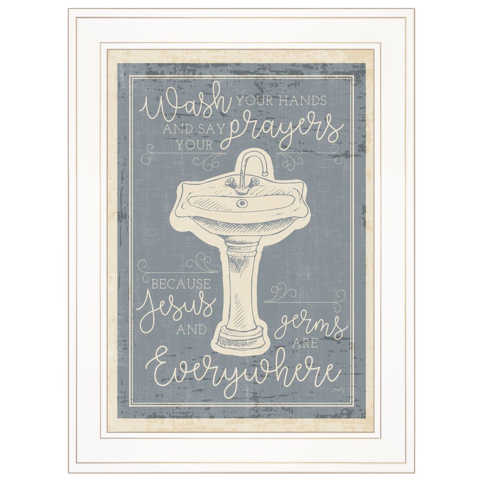 Wash Your Hands 6 White Framed Print Bathroom Wall Art HomeRoots