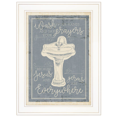 Wash Your Hands 6 White Framed Print Bathroom Wall Art HomeRoots