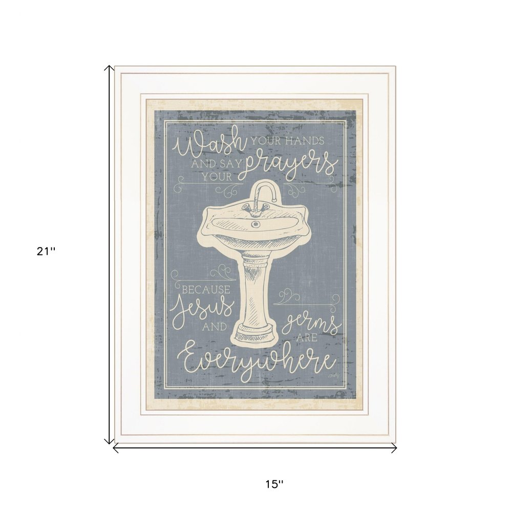 Wash Your Hands 6 White Framed Print Bathroom Wall Art HomeRoots