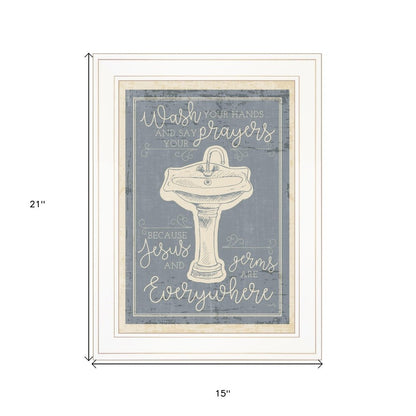 Wash Your Hands 6 White Framed Print Bathroom Wall Art HomeRoots