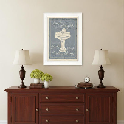 Wash Your Hands 6 White Framed Print Bathroom Wall Art HomeRoots