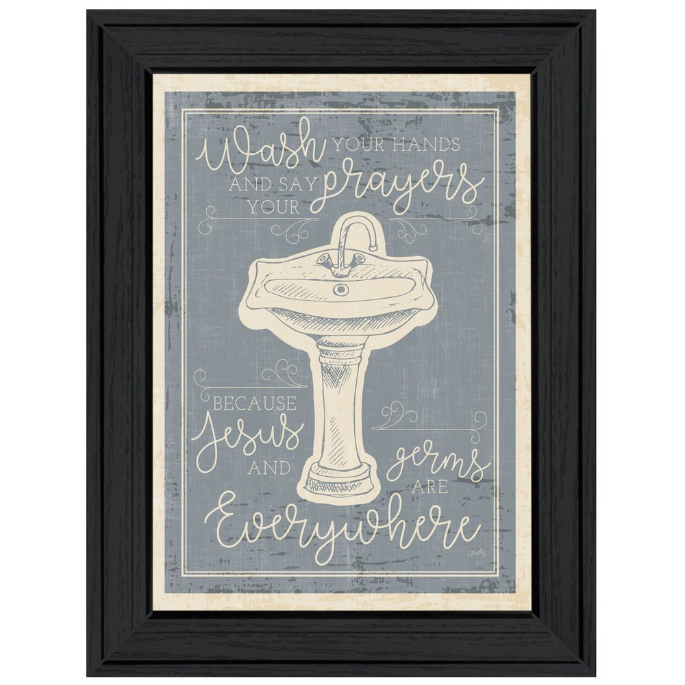 Wash Your Hands 7 Black Framed Print Bathroom Wall Art HomeRoots