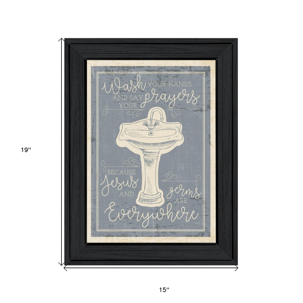 Wash Your Hands 7 Black Framed Print Bathroom Wall Art HomeRoots